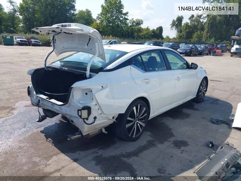 2020 Nissan Altima Sr Fwd VIN: 1N4BL4CV4LC184141 Lot: 40325076