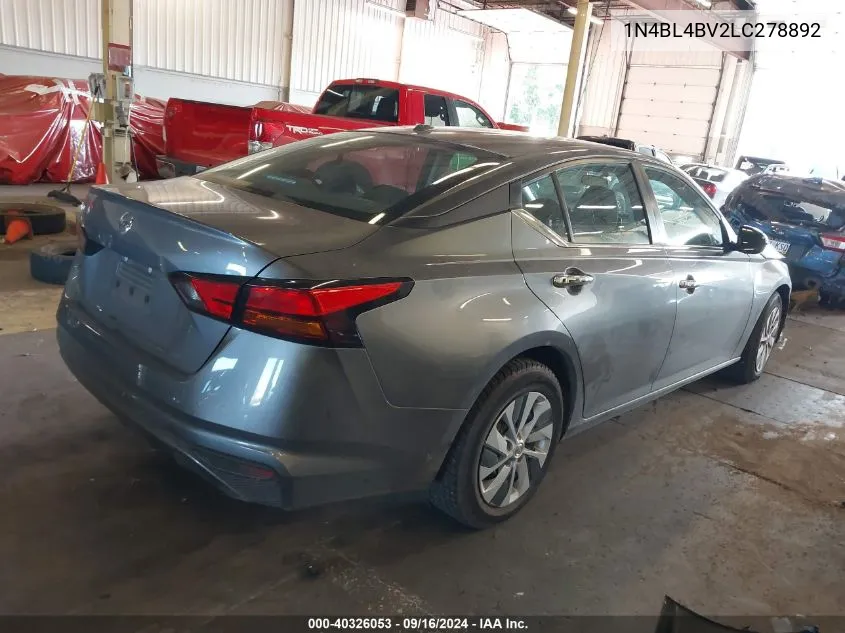 2020 Nissan Altima S VIN: 1N4BL4BV2LC278892 Lot: 40326053