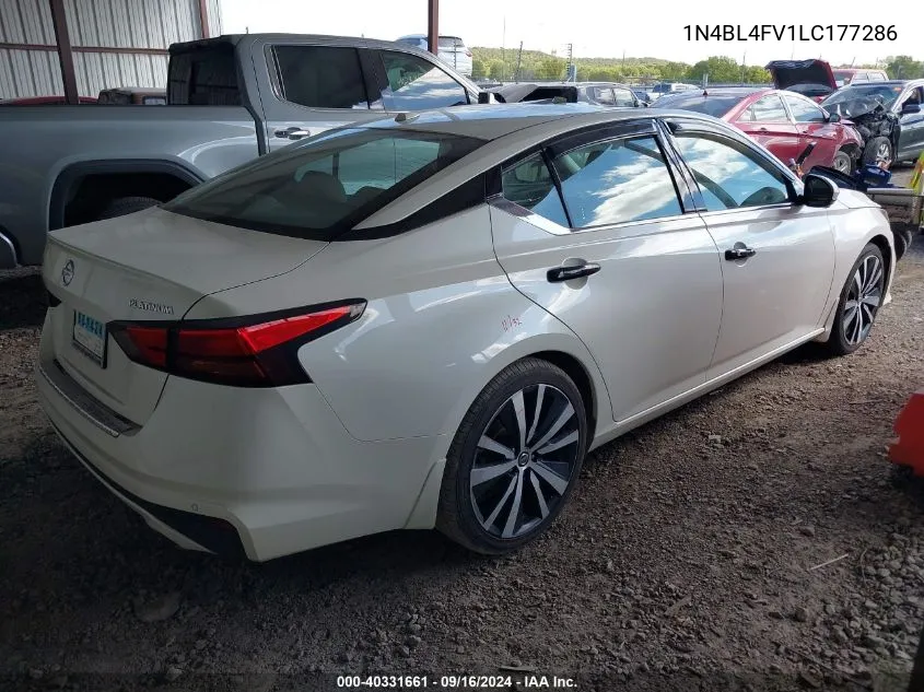 2020 Nissan Altima Platinum Fwd VIN: 1N4BL4FV1LC177286 Lot: 40331661