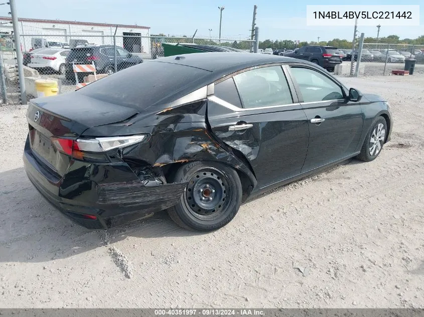 2020 Nissan Altima S Fwd VIN: 1N4BL4BV5LC221442 Lot: 40351997