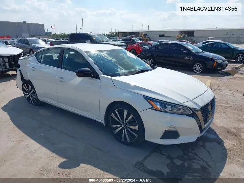 2020 Nissan Altima Sr Fwd VIN: 1N4BL4CV2LN314356 Lot: 40403589