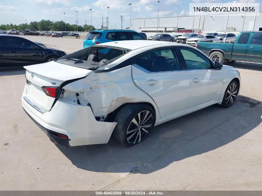 1N4BL4CV2LN314356 2020 Nissan Altima Sr Fwd