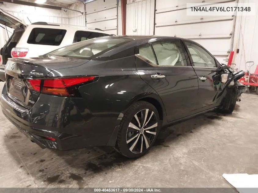 2020 Nissan Altima Platinum Vc-Turbo Fwd VIN: 1N4AL4FV6LC171348 Lot: 40453617