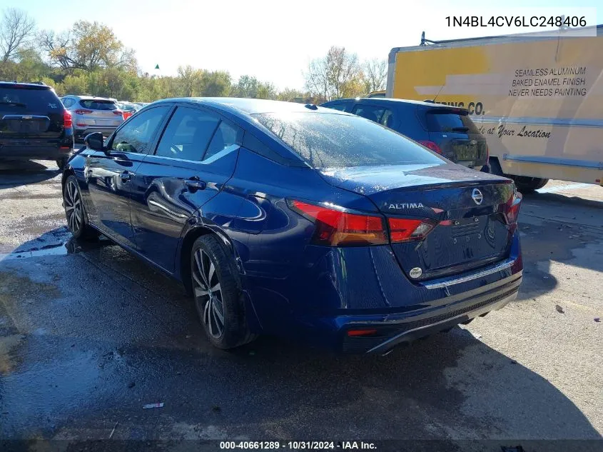 2020 Nissan Altima Sr Fwd VIN: 1N4BL4CV6LC248406 Lot: 40661289