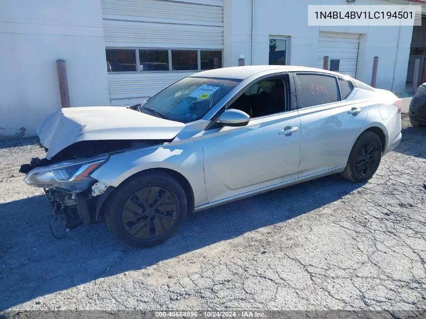 1N4BL4BV1LC194501 2020 Nissan Altima S