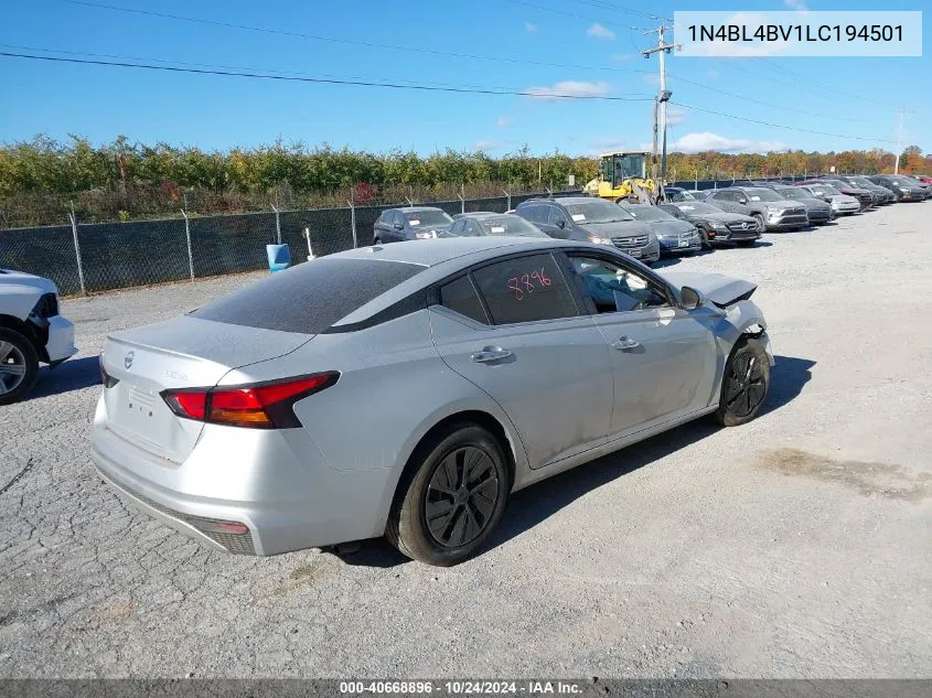 1N4BL4BV1LC194501 2020 Nissan Altima S