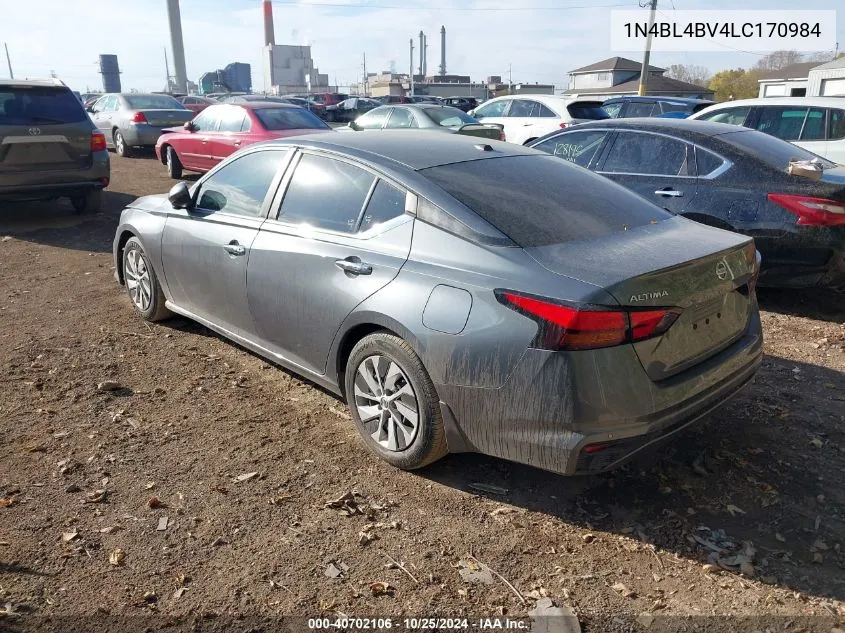 2020 Nissan Altima S Fwd VIN: 1N4BL4BV4LC170984 Lot: 40702106