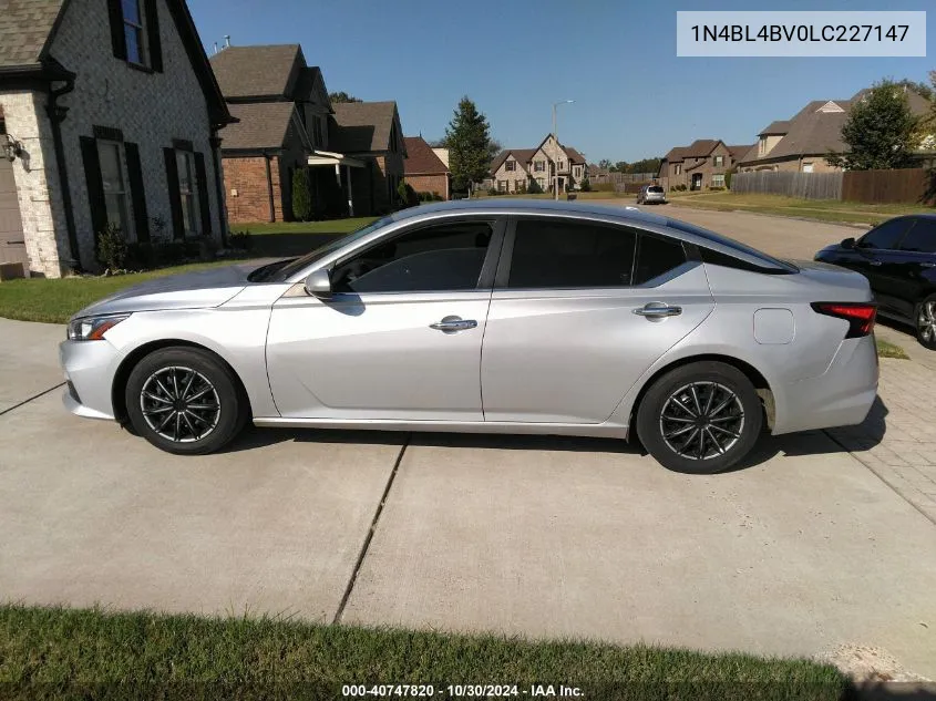 2020 Nissan Altima S Fwd VIN: 1N4BL4BV0LC227147 Lot: 40747820