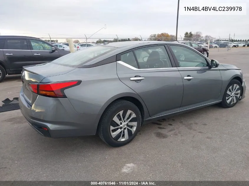 2020 Nissan Altima S Fwd VIN: 1N4BL4BV4LC239978 Lot: 40761546