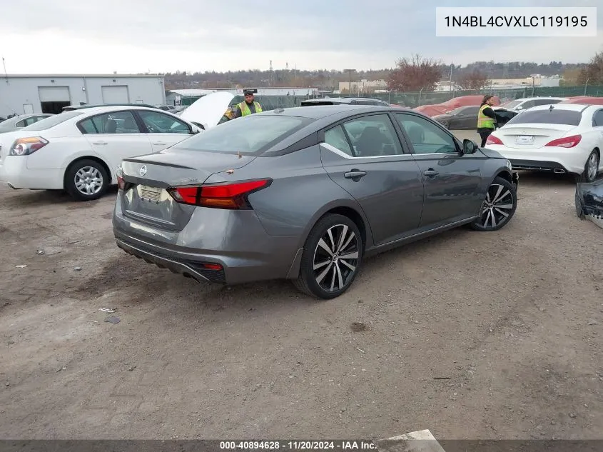 2020 Nissan Altima Sr Fwd VIN: 1N4BL4CVXLC119195 Lot: 40894628