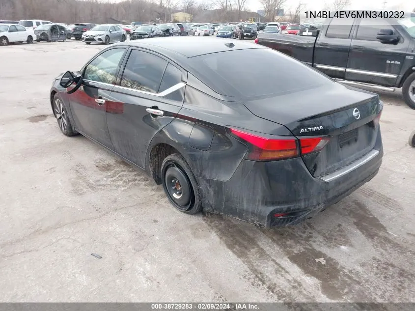 2021 Nissan Altima Sl Fwd VIN: 1N4BL4EV6MN340232 Lot: 38729283