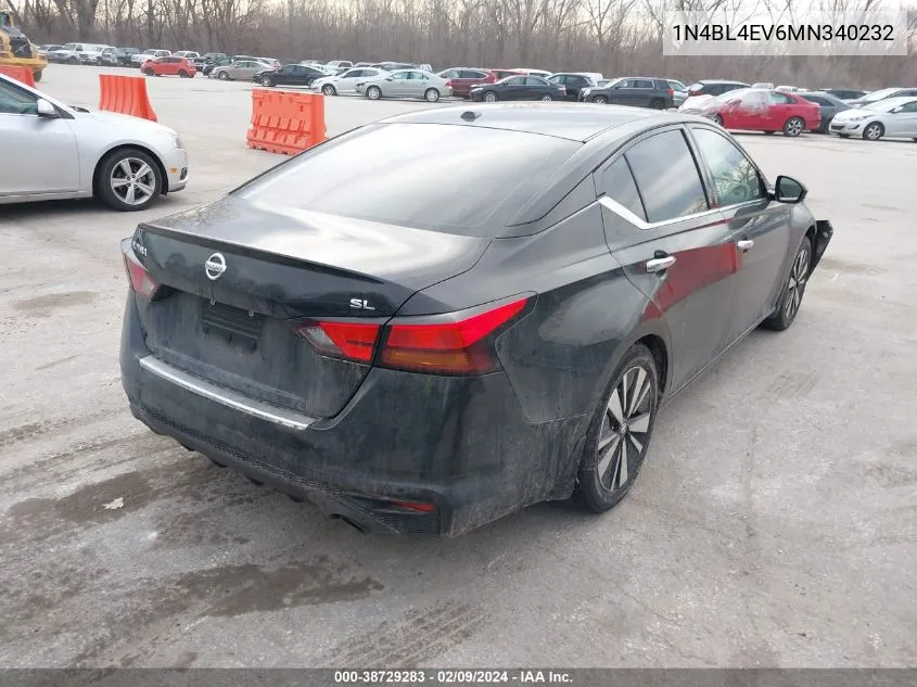 2021 Nissan Altima Sl Fwd VIN: 1N4BL4EV6MN340232 Lot: 38729283