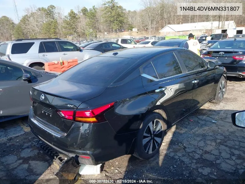 2021 Nissan Altima Sv Fwd VIN: 1N4BL4DV6MN331807 Lot: 38752630