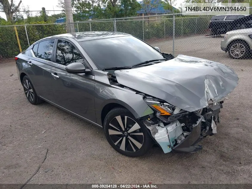 2021 Nissan Altima Sv Fwd VIN: 1N4BL4DV6MN394650 Lot: 39254128