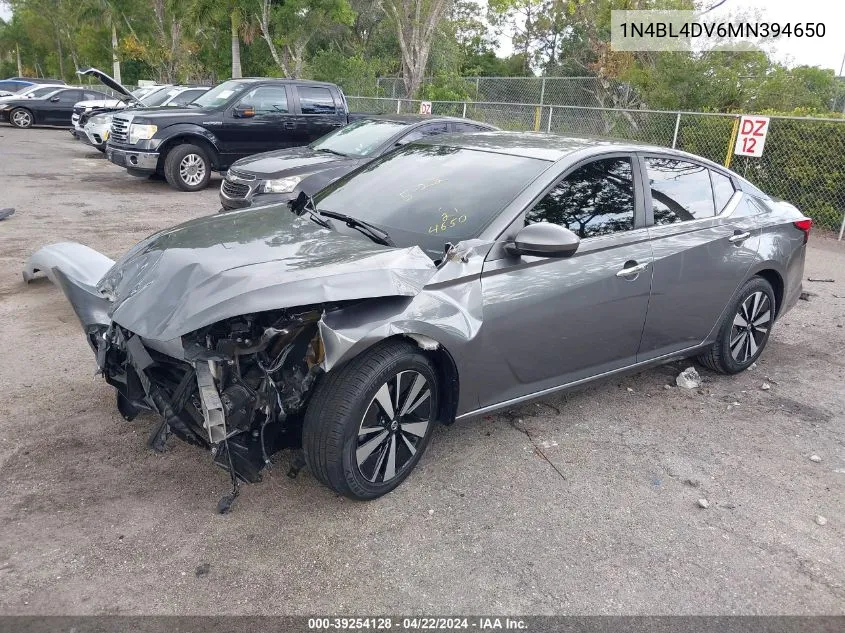 2021 Nissan Altima Sv Fwd VIN: 1N4BL4DV6MN394650 Lot: 39254128