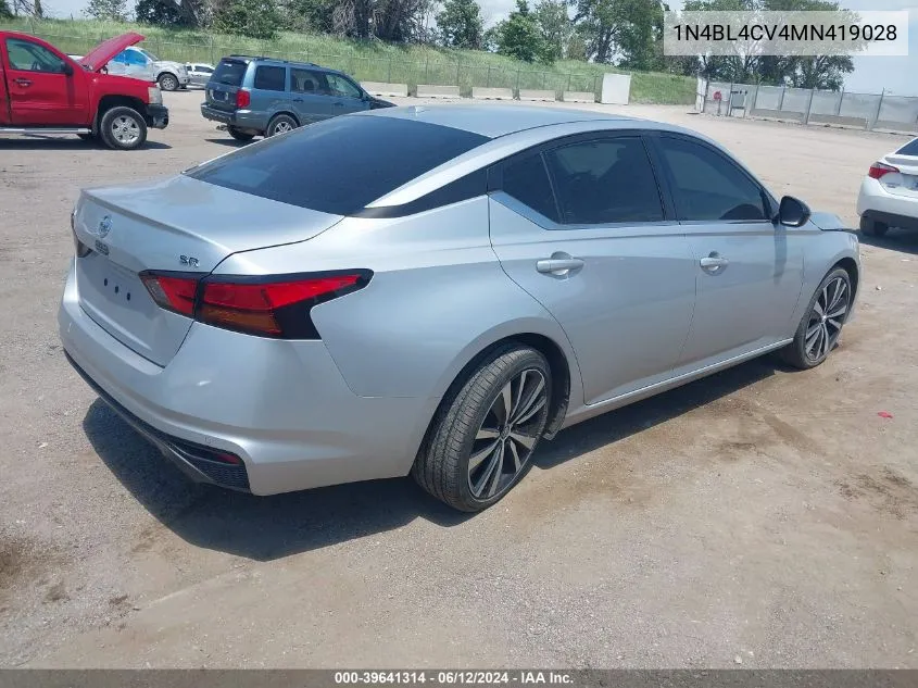 2021 Nissan Altima Sr Fwd VIN: 1N4BL4CV4MN419028 Lot: 39641314