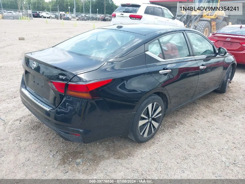 2021 Nissan Altima Sv Fwd VIN: 1N4BL4DV9MN354241 Lot: 39776830