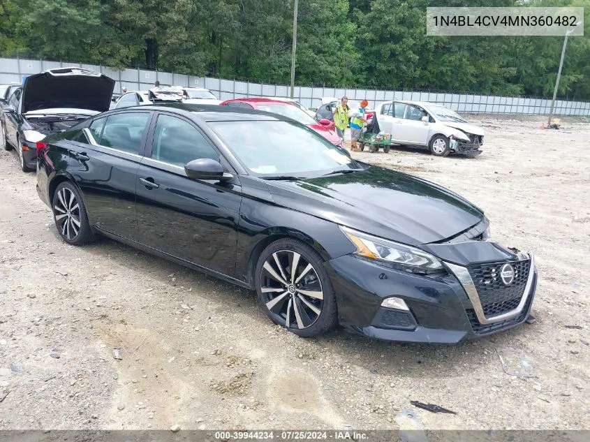 2021 Nissan Altima Sr Fwd VIN: 1N4BL4CV4MN360482 Lot: 39944234