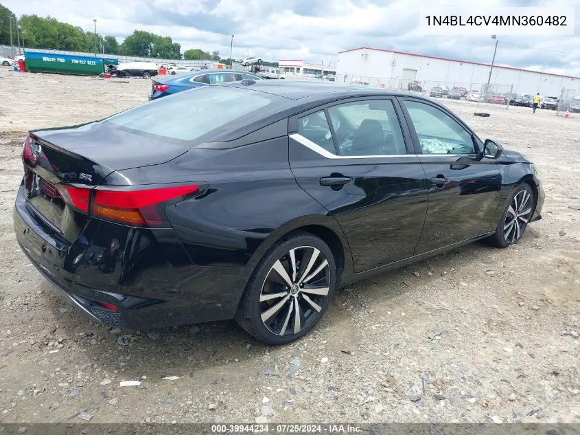 2021 Nissan Altima Sr Fwd VIN: 1N4BL4CV4MN360482 Lot: 39944234