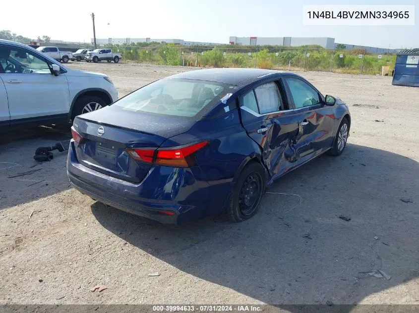 2021 Nissan Altima S Fwd VIN: 1N4BL4BV2MN334965 Lot: 39994633