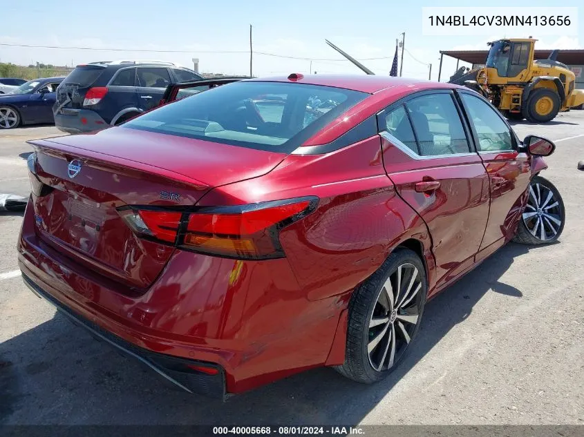 2021 Nissan Altima Sr Fwd VIN: 1N4BL4CV3MN413656 Lot: 40005668