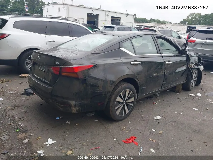 1N4BL4DV2MN387257 2021 Nissan Altima Sv Fwd