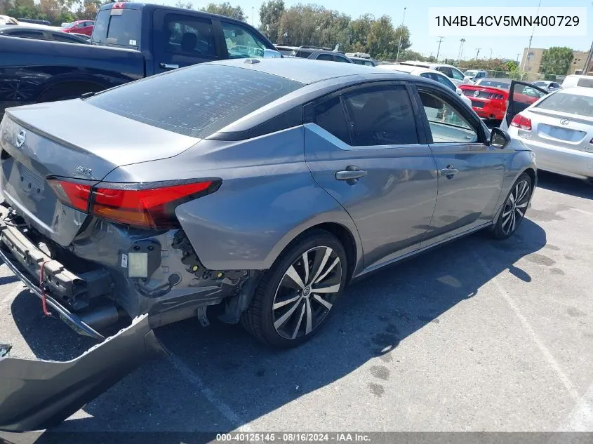 2021 Nissan Altima Sr Fwd VIN: 1N4BL4CV5MN400729 Lot: 40125145