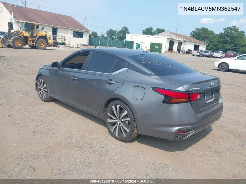 2021 Nissan Altima Sr Fwd VIN: 1N4BL4CV5MN362547 Lot: 40129810