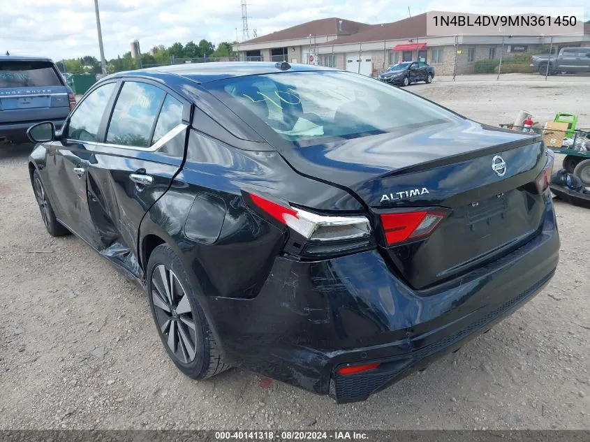 2021 Nissan Altima Sv Fwd VIN: 1N4BL4DV9MN361450 Lot: 40141318