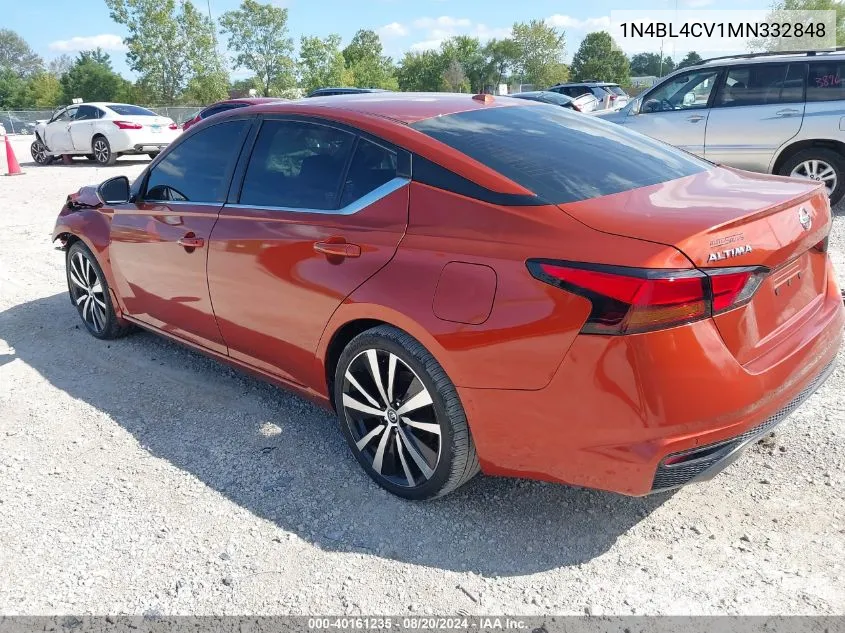 2021 Nissan Altima Sr Fwd VIN: 1N4BL4CV1MN332848 Lot: 40161235