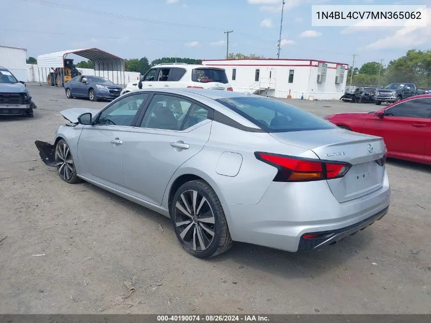 2021 Nissan Altima Sr Fwd VIN: 1N4BL4CV7MN365062 Lot: 40190074