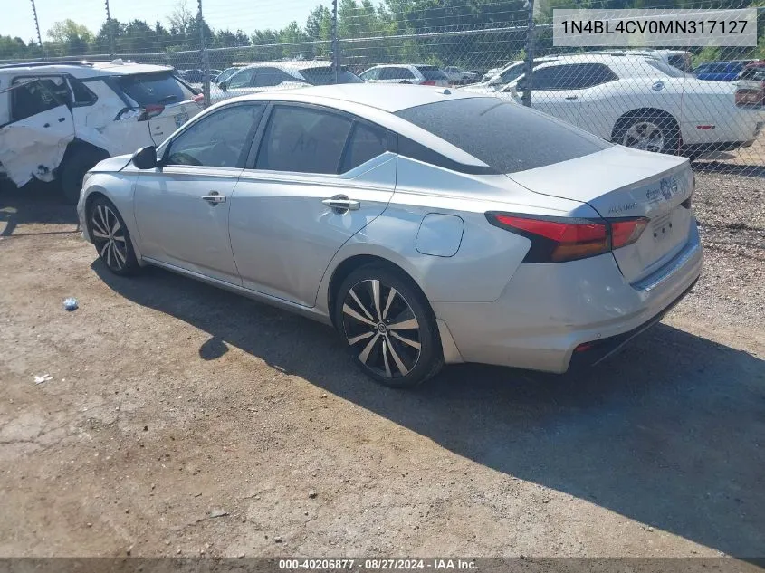 2021 Nissan Altima Sr Fwd VIN: 1N4BL4CV0MN317127 Lot: 40206877