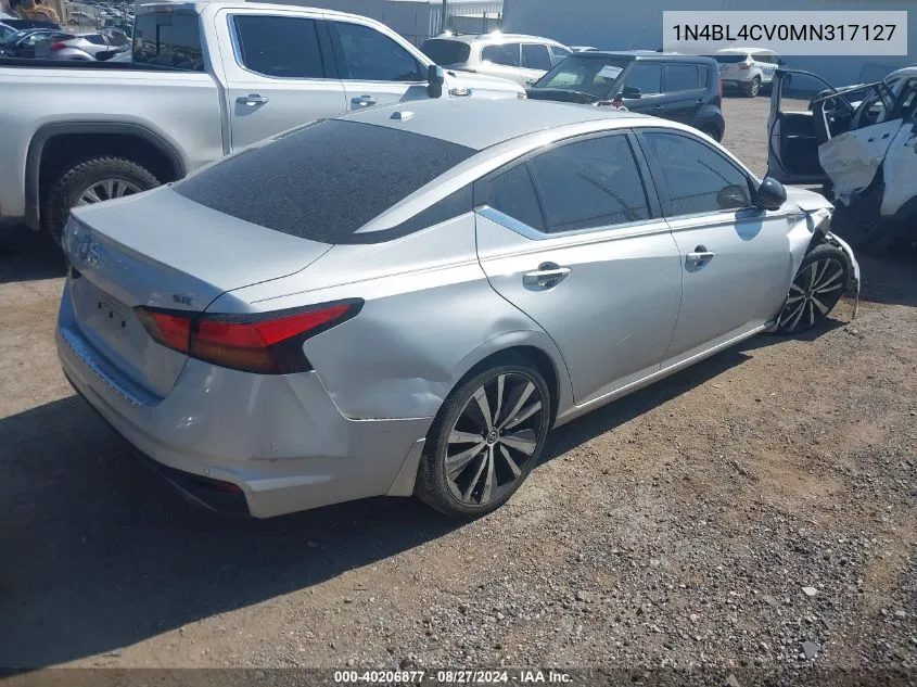 2021 Nissan Altima Sr Fwd VIN: 1N4BL4CV0MN317127 Lot: 40206877