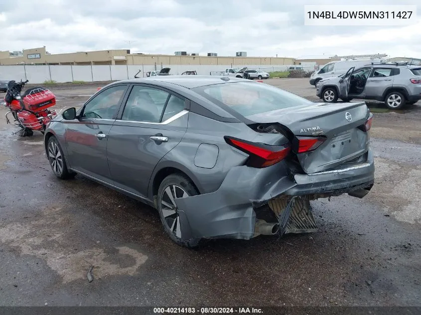 2021 Nissan Altima Sv Intelligent Awd VIN: 1N4BL4DW5MN311427 Lot: 40214183