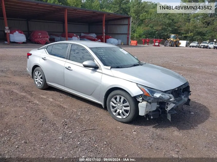 2021 Nissan Altima S Fwd VIN: 1N4BL4BV8MN343542 Lot: 40217103