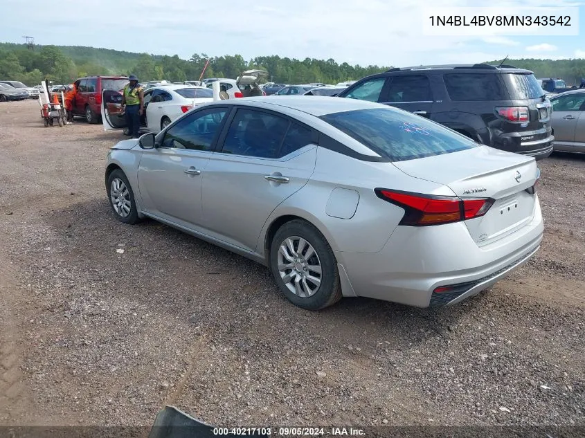 2021 Nissan Altima S Fwd VIN: 1N4BL4BV8MN343542 Lot: 40217103