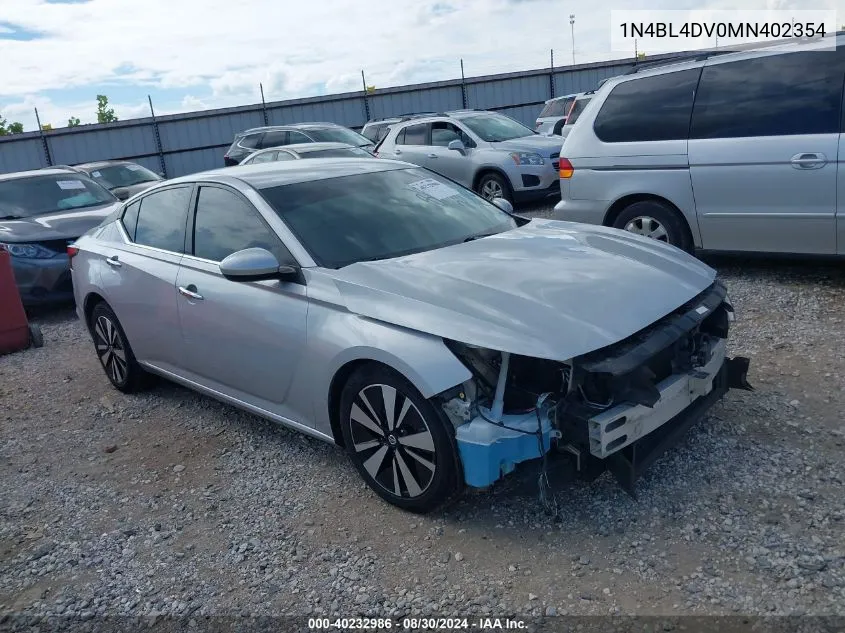 1N4BL4DV0MN402354 2021 Nissan Altima Sv Fwd