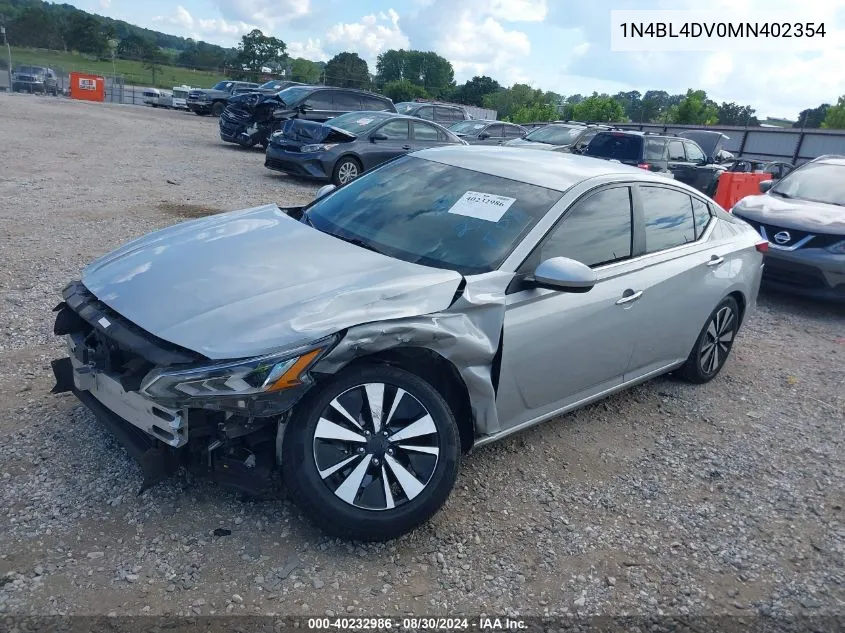 2021 Nissan Altima Sv Fwd VIN: 1N4BL4DV0MN402354 Lot: 40232986