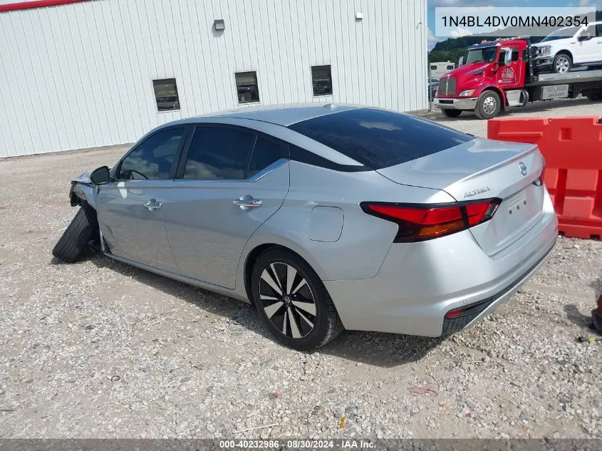 2021 Nissan Altima Sv Fwd VIN: 1N4BL4DV0MN402354 Lot: 40232986