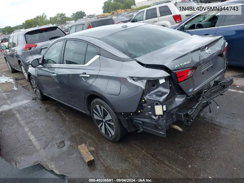 2021 Nissan Altima Sv Fwd VIN: 1N4BL4DV5MN344743 Lot: 40238591