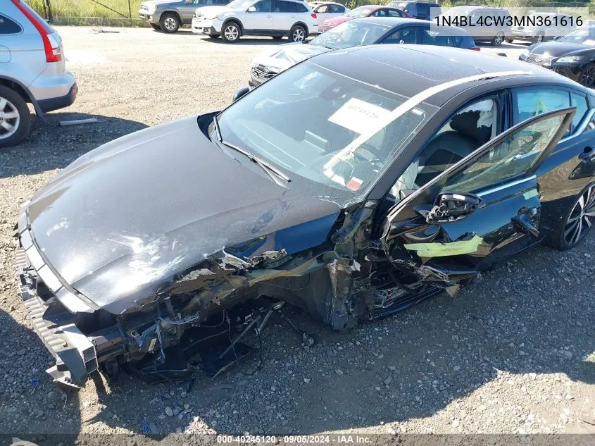 2021 Nissan Altima Sr VIN: 1N4BL4CW3MN361616 Lot: 40245120