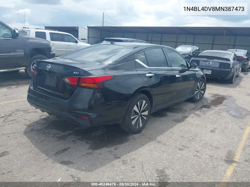 2021 Nissan Altima Sv Fwd VIN: 1N4BL4DV8MN387473 Lot: 40246476