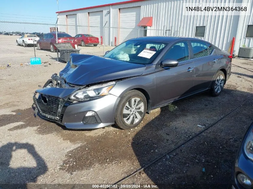 2021 Nissan Altima S Fwd VIN: 1N4BL4BV2MN364368 Lot: 40250182