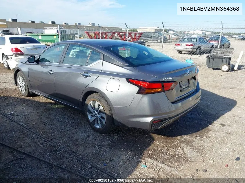 2021 Nissan Altima S Fwd VIN: 1N4BL4BV2MN364368 Lot: 40250182