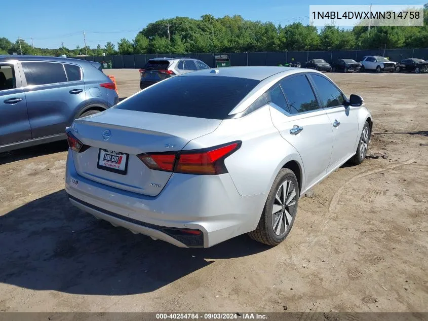 1N4BL4DWXMN314758 2021 Nissan Altima Sv Intelligent Awd