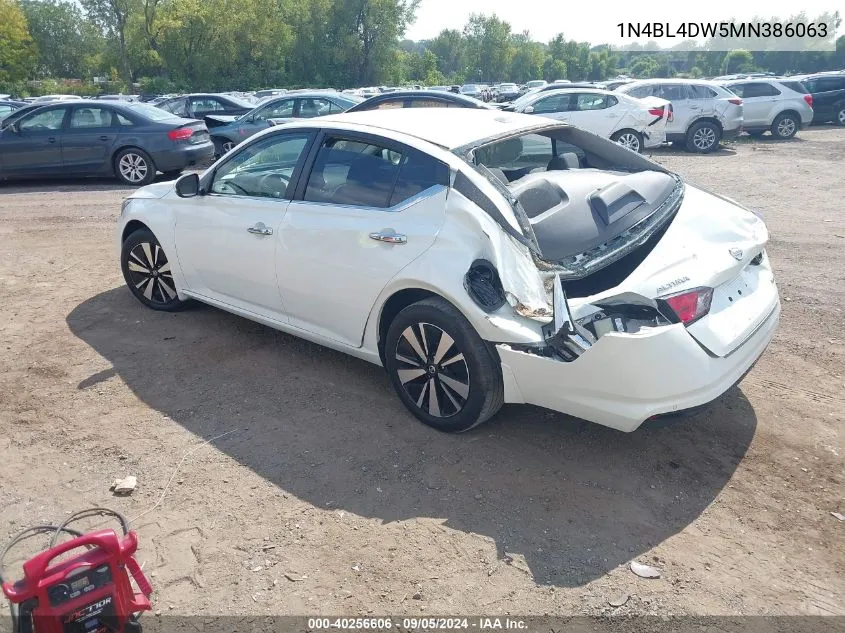 2021 Nissan Altima Sv Intelligent Awd VIN: 1N4BL4DW5MN386063 Lot: 40256606