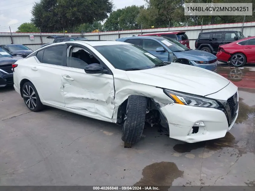 2021 Nissan Altima Sr Fwd VIN: 1N4BL4CV2MN304251 Lot: 40265848