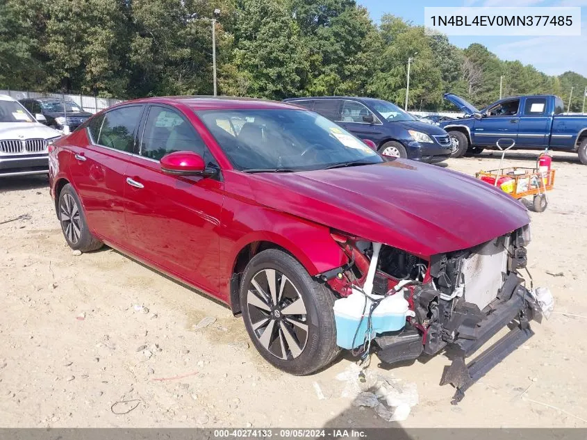 2021 Nissan Altima Sl Fwd VIN: 1N4BL4EV0MN377485 Lot: 40274133