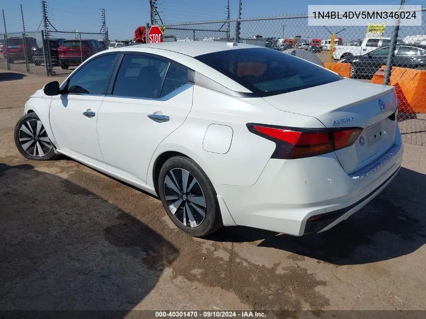 2021 Nissan Altima Sv VIN: 1N4BL4DV5MN346024 Lot: 40301470