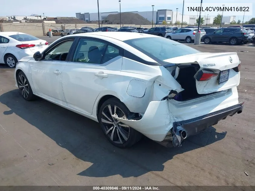 2021 Nissan Altima Sr Fwd VIN: 1N4BL4CV9MN416822 Lot: 40309846